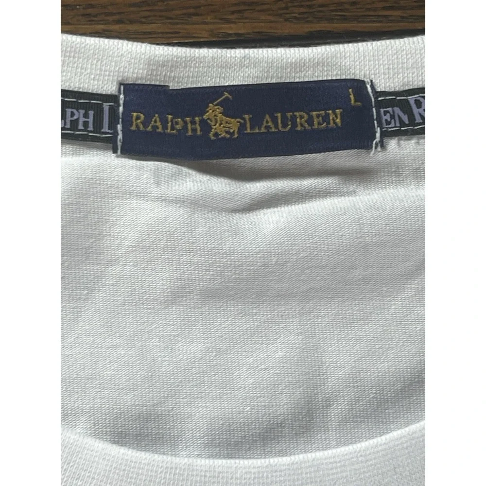Polo Ralph Lauren Big Pony Cotton T-Shirt Mens Size Large White Short Sleeve #3